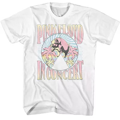 Buy Pink Floyd In Concert Pastel Palms & Pig Men's T Shirt Psychedelic Music Merch • 39.92£