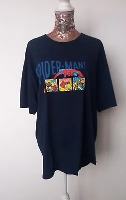 Buy SPIDER-MAN MARVEL COMICS T-Shirt XL Top Mens Navy Blue New Cotton 2007 Mens • 4.99£