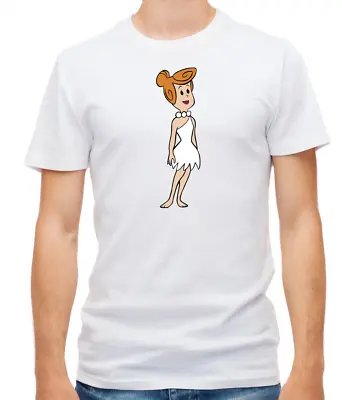 Buy The Flintstones Characters White / Black Short Sleeve Men T Shirt L009 • 9.51£