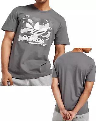 Buy Adidas T-Shirt Mens Grey Camo T-Shirt Gym Top Sports T-Shirt Camo Tee • 17.99£