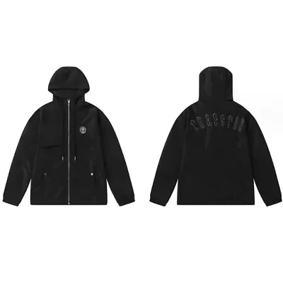 Buy New Trapstar Men's Winter Windproof Jacket Coat With Hood Black Windbreaker Size • 50.76£