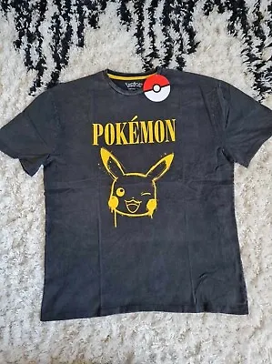 Buy Mens Pokemon Graffiti Pikachu Acid Wash T-shirt Size XL • 12.99£