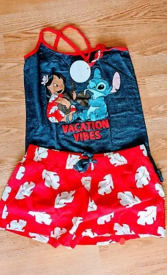 Buy Disney Lilo & Stitch Vacation Vibes Shorts & Cami Pyjama Set UK Size 12-14 • 4.99£