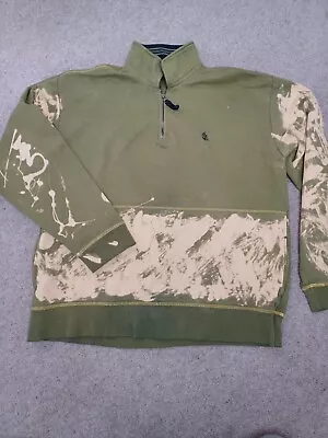 Buy Nautica Olive Green Custom 1/4 Zip Jumper Sweatshirt Size Mens XL Festival Piece • 12£