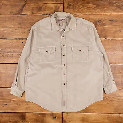Buy Vintage Abercrombie Button Up Jacket L 90s Jumbo Cord Corduroy USA Made Beige • 25.91£