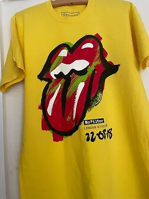 Buy Rolling Stones 2018 No Filter Yellow Tour T-shirt Official Size M • 10£