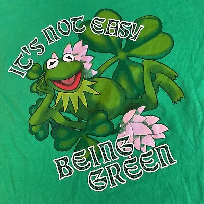 Buy Kermit T-shirt St. Patrick's Day, Not Easy Being Green, LARGE, Muppets Studio • 8.53£