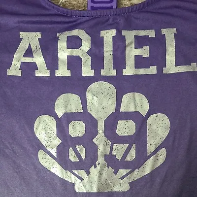 Buy Disney Women Tank Top Purple Ariel Little Mermaid Racerback Athletic Sz Large • 16.15£