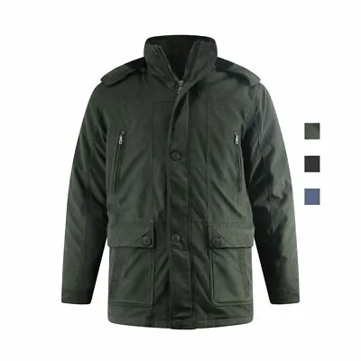 Buy Long Padded Lined Jacket Coat Multi Pockets 4 Colour Options S - 5XL Mens Terry • 48.94£