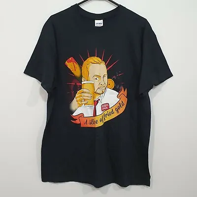 Buy Shaun Of The Dead A Slice Of Friend Gold Cartoon Graphic T-Shirt Mens Large • 22.09£