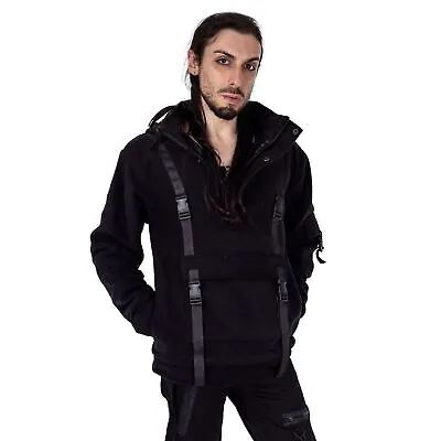 Buy Poizen Industries Baron Jacket Black Mens Goth Emo Punk Straps Biker • 67.99£