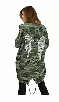 Buy New Ladies Sequin Angel Wings Back Oversized Hoodie Women's Jacket Coat Cardigan • 19.95£