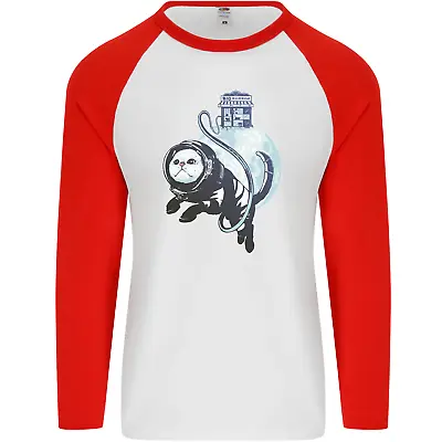Buy Space Astronaut Cat Funny Mens L/S Baseball T-Shirt • 9.99£