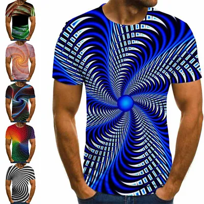 Buy Women Men Casual T-Shirts Short Sleeve Graphic Tee Summer 3D Print Tops Blouse • 7.66£