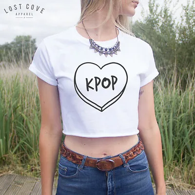 Buy * Kpop Crop Tshirt Boy Band Korean Music Teen Girl K-Pop Fashion Top Fangirl * • 11.99£