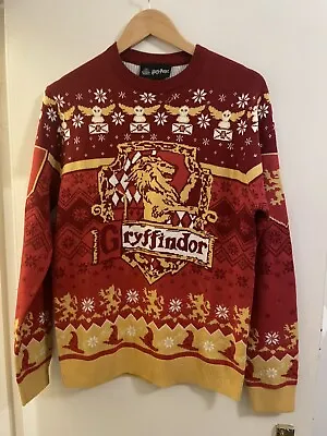 Buy Harry Potter Gryffindor Christmas Jumper Sweater Size S Wizarding World VGC • 20.25£