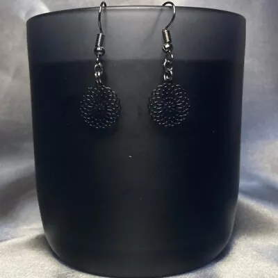 Buy Handmade Black Mandala Earrings Gothic Gift Jewellery • 4£