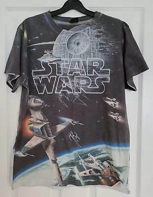 Buy Men's Star Wars T-shirt MEDIUM All Over Print Back & Front • 3.99£