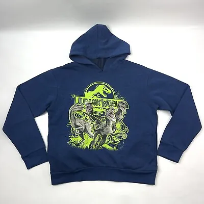 Buy Jurassic World Graphic Movie Blue Pullover Hoodie Youth Size XL • 10.04£