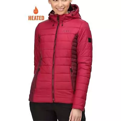 Buy Regatta Womens Voltera Loft II Jacket Heated Outdoor Hooded Full Zip Pockets Red • 23.99£