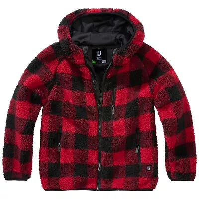 Buy Brandit Kids Teddyfleece Hooded Jacket High Pile Warm Teddy Fleece Red/Black • 56.95£