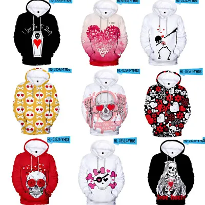 Buy Cosplay 2024 Valentine's Day Lover 3D Hoodies Sweatshirt Jackets Coats Costume • 20.05£