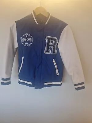 Buy Zara Boys Aged 9 Yrs Baseball Style Jacket..Blue & White • 6.99£