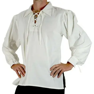 Buy Men's Medieval Gothic Pirate Shirt Fancy Dress Top Halloween Clothes Renaissance • 36.05£
