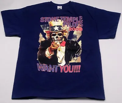 Buy 2008 Stone Temple Pilots Want You Tour T-Shirt Blue L Scott Weiland Graphic Tee • 47.31£