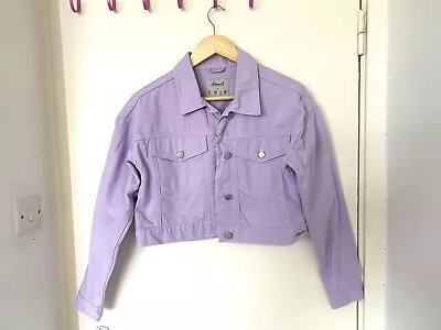Buy Primark Lilac Cropped Denim Jacket Size 10 • 10£