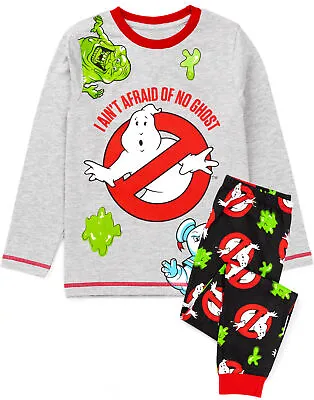 Buy Ghostbusters Pyjamas Boys Kids Monsters Grey Long Length T-Shirt Pjs • 16.99£