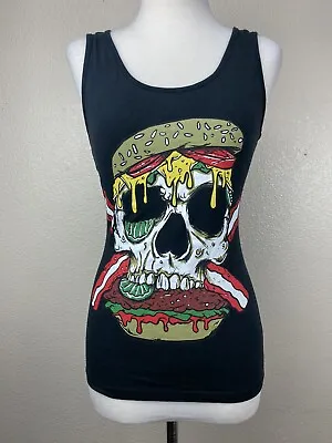 Buy Womens Twisted Fast Food Burger Tie Up Back Top Alternative Gothic Punk Metal • 15.11£