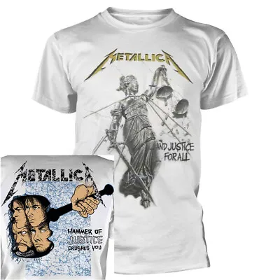 Buy Metallica Justice White Shirt S M L XL 2XL T-Shirt Official Band Tshirt  • 24.78£