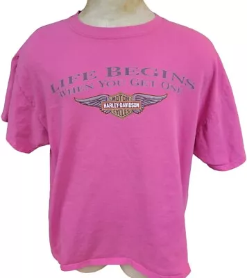 Buy Valley Harley-Davidson Motorcycles Pink XL Shirt Bethlehem Wheeling WV 2015 • 28.95£