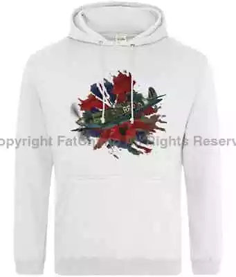 Buy Spitfire On Poppy Union Flag Printed Unisex Hoodie • 39.55£