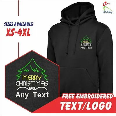Buy Embroidered MERRY CHRISTMAS Personalised Festive Celebration Xmas Hooded Jumper  • 23.65£