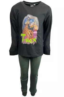 Buy Boys Nightwear Jurassic Park T-Rex Print Long Sleeve Top Pant  Nightwear Pyjamas • 8.99£