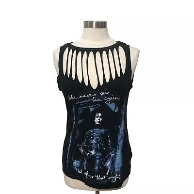 Buy Edward Scissor Hands Black Shredded Ladies Work Out Tank Top Size Small Shirt • 16.91£