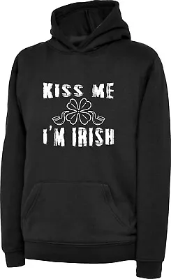 Buy St. Patrick's Day Hoodie Kiss Me I'm Irish Shamrock Funny Irish Festive Gif Top • 20.99£