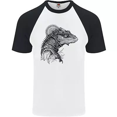 Buy A Steampunk Iguana Lizard Reptiles Mens S/S Baseball T-Shirt • 9.99£
