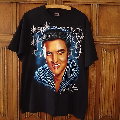 Buy Single Stitch ELVIS PRESLEY T Shirt LGE Double Sided Glitter Graphic Rock@tees  • 10£