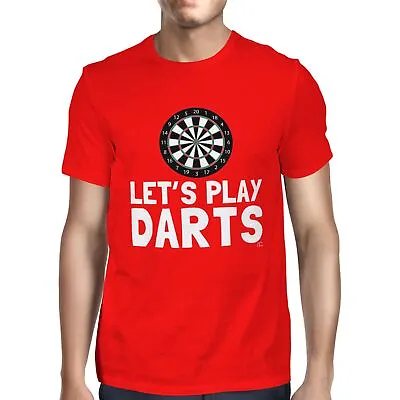 Buy 1Tee Mens Let's Play Darts Dartboard T-Shirt • 7.99£