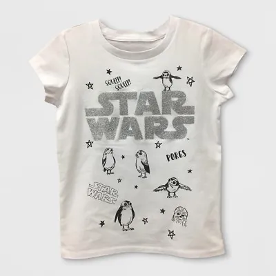 Buy Star Wars Girls Porg Graphic Glitter Short Sleeve T-Shirt  4-5 XS, 7-8 Medium • 8.80£