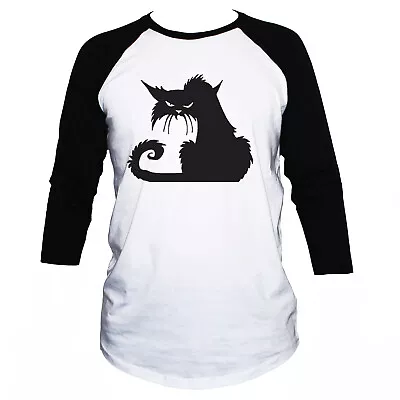 Buy Grumpy Angry Cat T-shirt Funny 3/4 Sleeve Unisex S-XL • 17£
