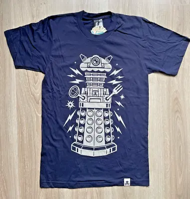 Buy Johnny Cupcakes 2013 Cake-Bot Dr Who Dalek T-Shirt Small With Tags Rare Navy • 29.99£