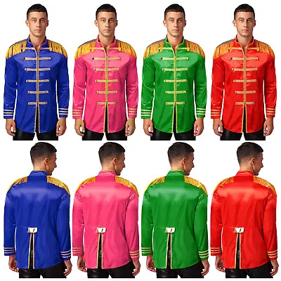 Buy Mens Military Blazers Prince Coats Drummer Parade Punk Officer Costume Jackets • 6.61£
