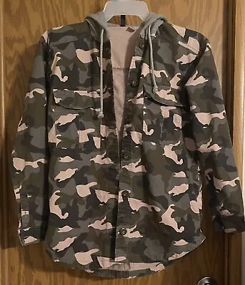 Buy Women's/ Girl's Camouflage Button Up Jacket Hoodie US 6/EU 38 H&M Brand Divided • 19.89£