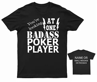 Buy Card Shark Black Tee – At One Badass Poker Player – Confident Gambler T-Shirt • 14.95£