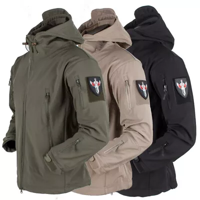 Buy Mens Outdoor Waterproof Jacket Tactical Winter Coat Soft Shell Military Jacket • 27.94£