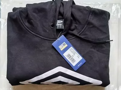 Buy Umbro Hoodie Mens UK XL Black Big Logo Pullover Fleece Sweatshirt Jumper BNWT • 13.99£